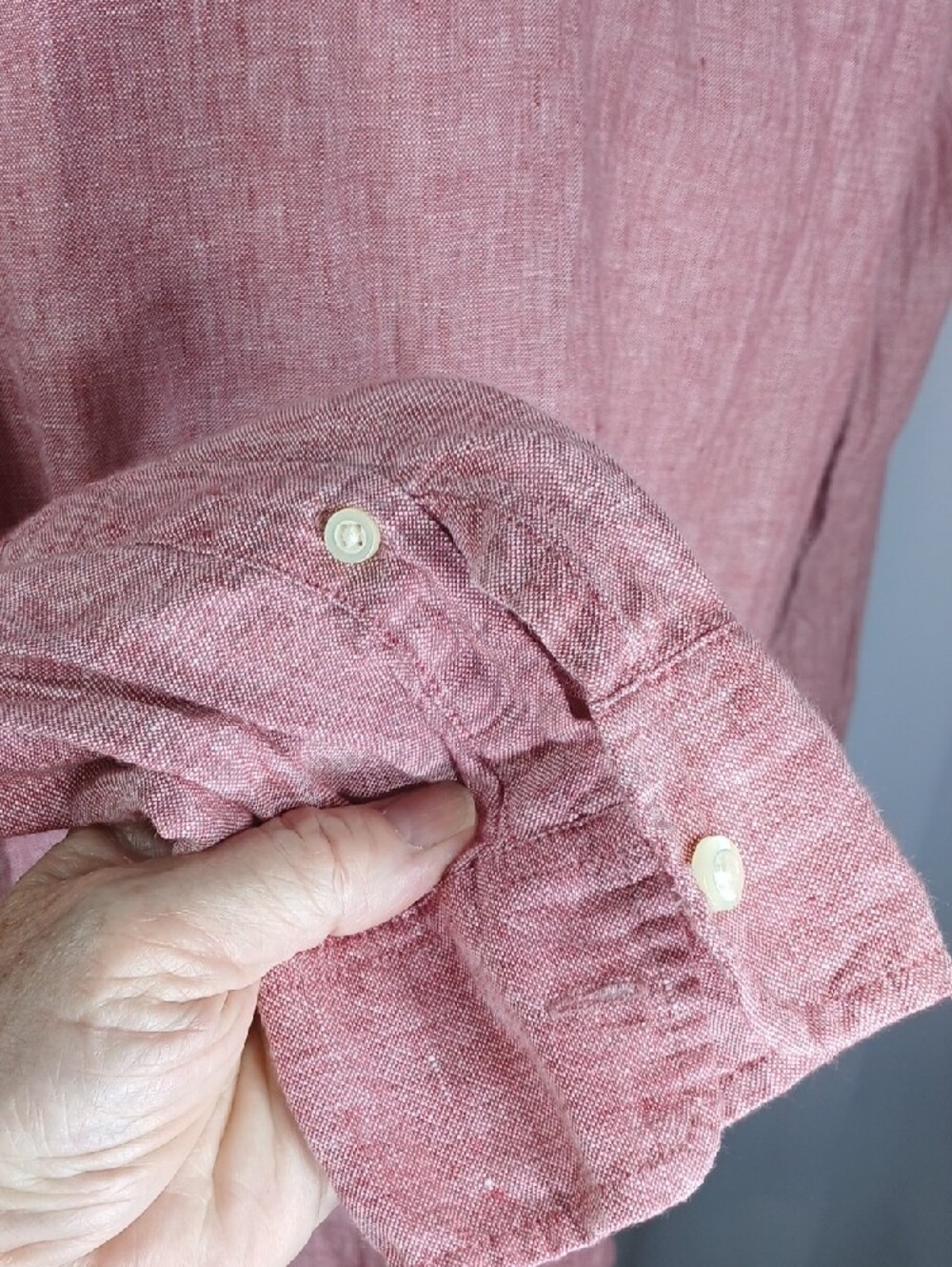 J. Crew red Linen Button-Up Shirt - Picture 8 of 10